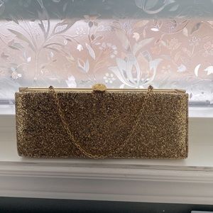 Gold glitter clutch